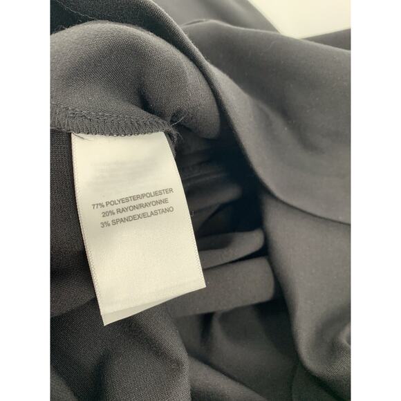 Halston Long Sleeve Tunic Top Size Large Womens Solid Black Gold Detail Blouse L - Picture 4 of 7